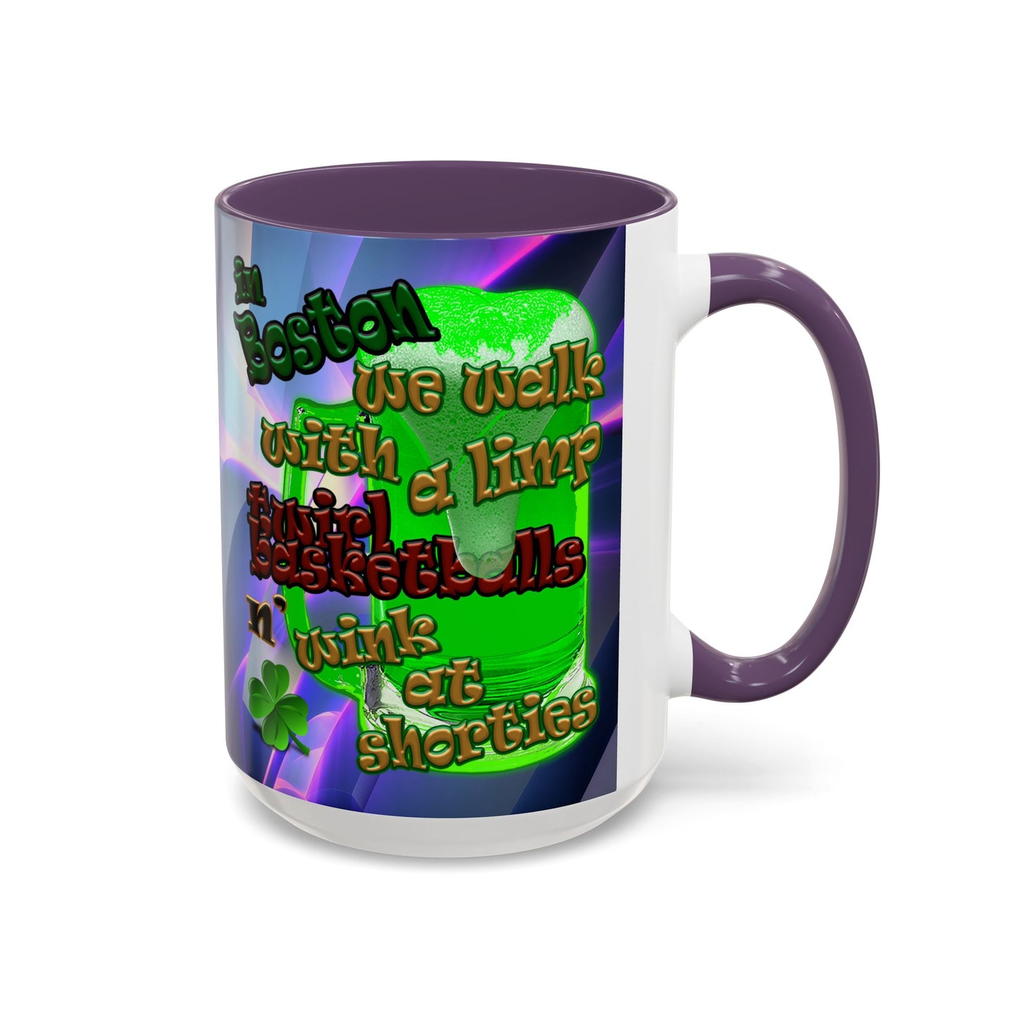 celtics logo - Accent Mug (grey-pink wave)