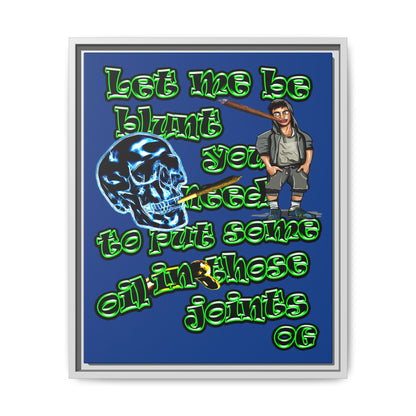 og - framed canvas art (dark blue)
