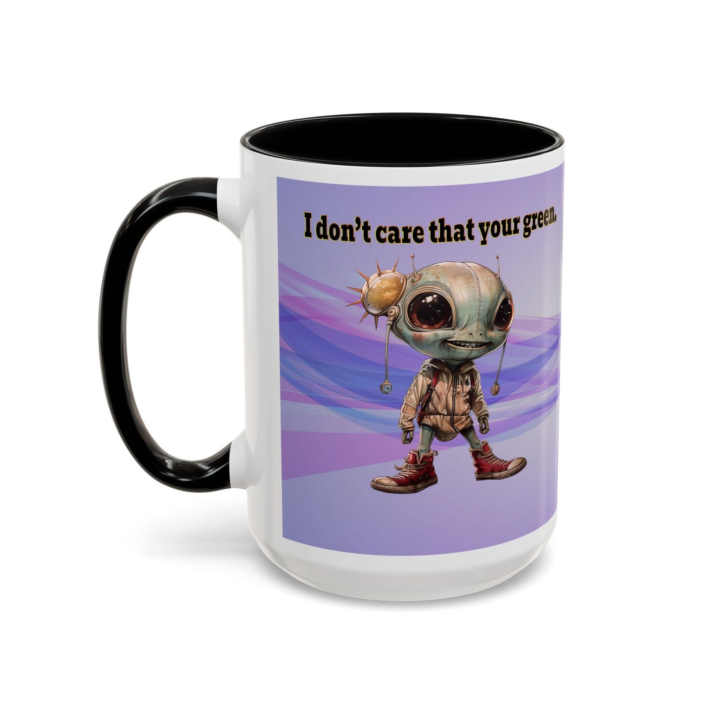 I don't care that your grey - Accent Mug (light blue-pink wave)