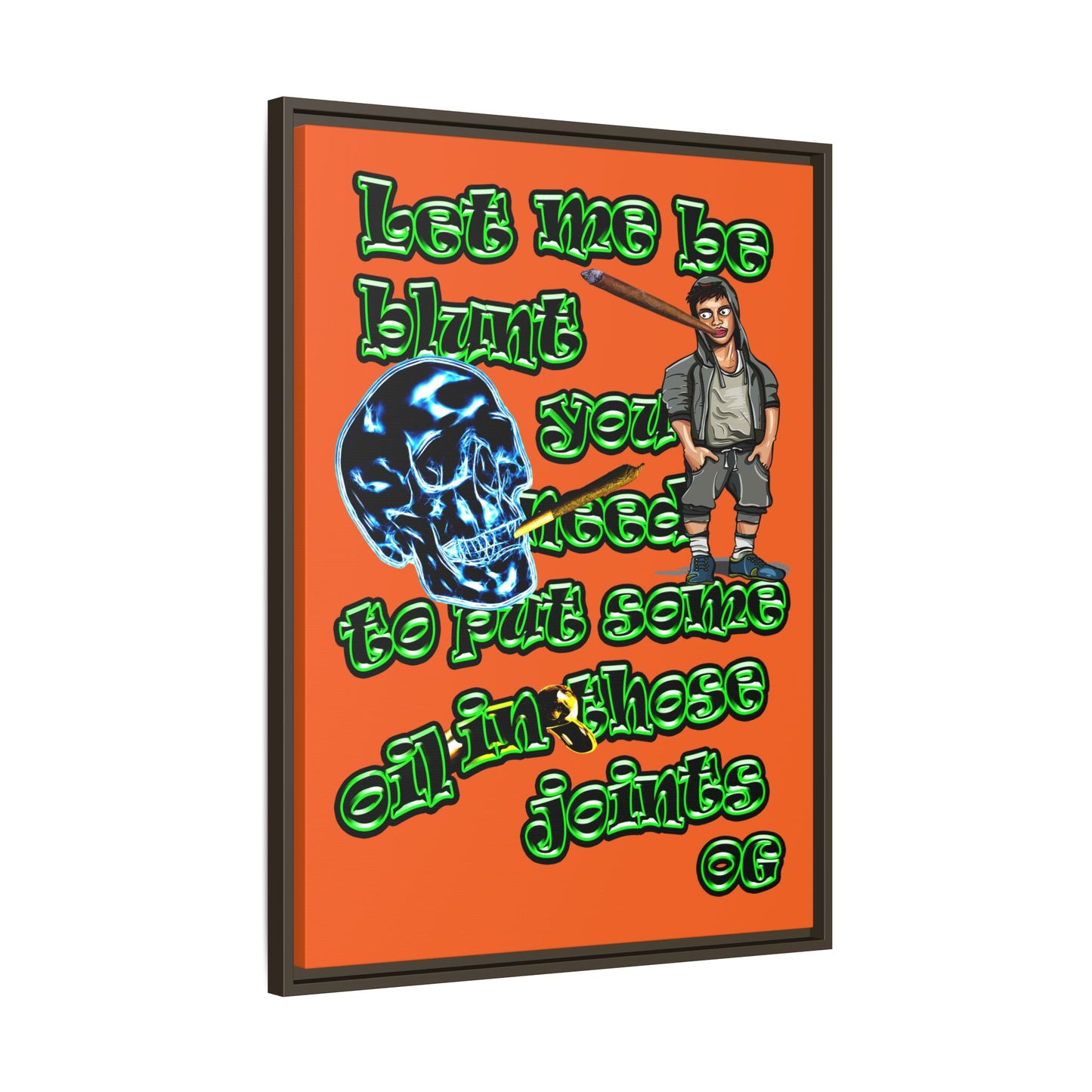 og - framed canvas art (orange)