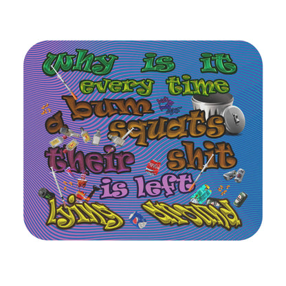 the bum's shit - Mouse Pad (Rectangle) (light blue-purple wave)