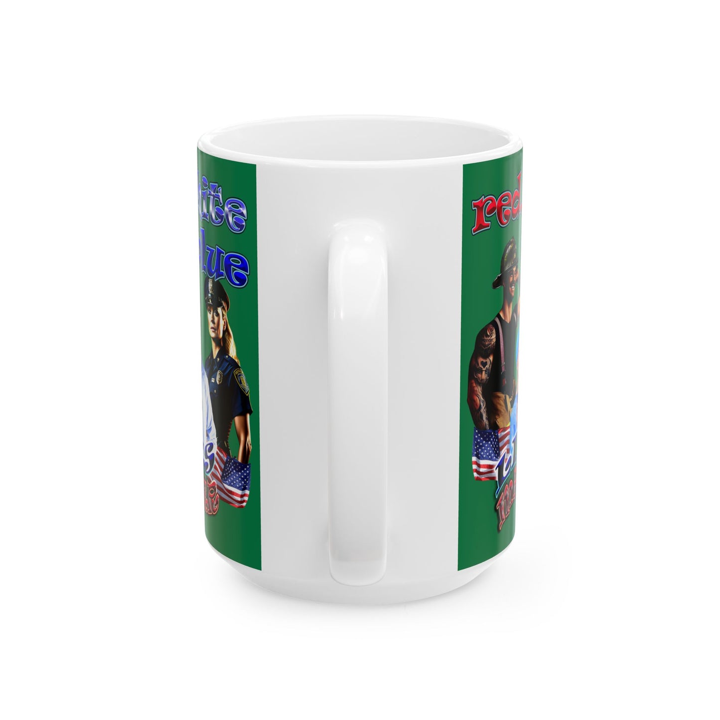 rw&b lives matter - White Mug (dark green)