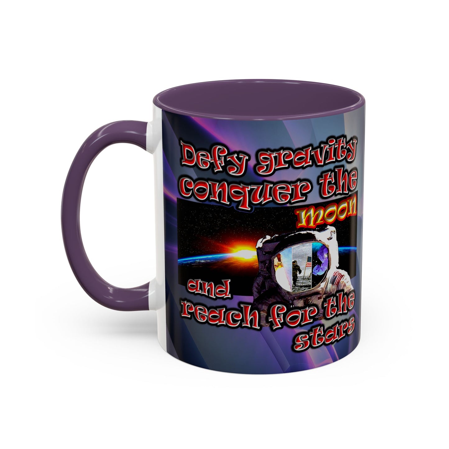 defy conquer reach - Accent Mug (grey-pink wave)