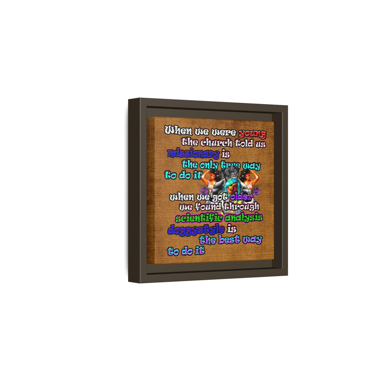 doggystyle - framed canvas art (brown papyrus)