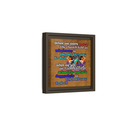 doggystyle - framed canvas art (brown papyrus)