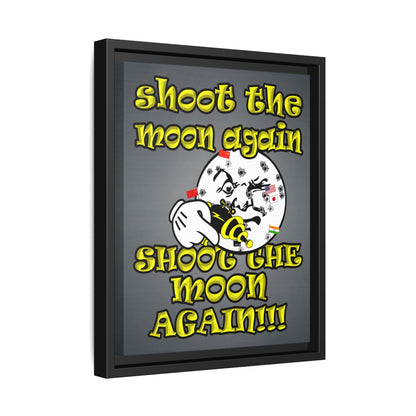 shoot the moon again - framed canvas art (grey-light grey)