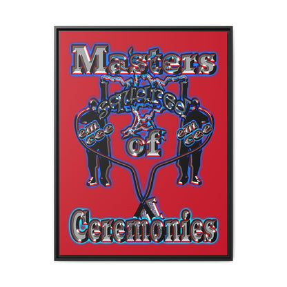 em cee squared - framed canvas art (dark red)