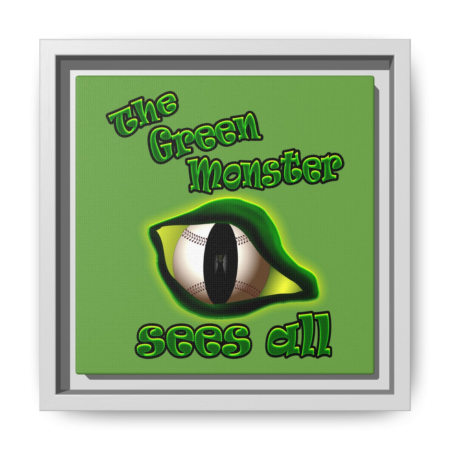 green monster - framed canvas art (green)