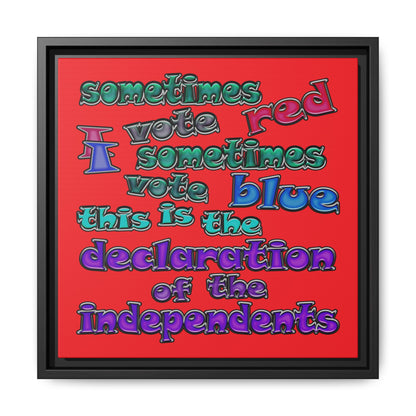 declaration of the independents - framed canvas art (red)