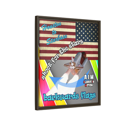 shoot for the stars - framed canvas art (rainbow split)