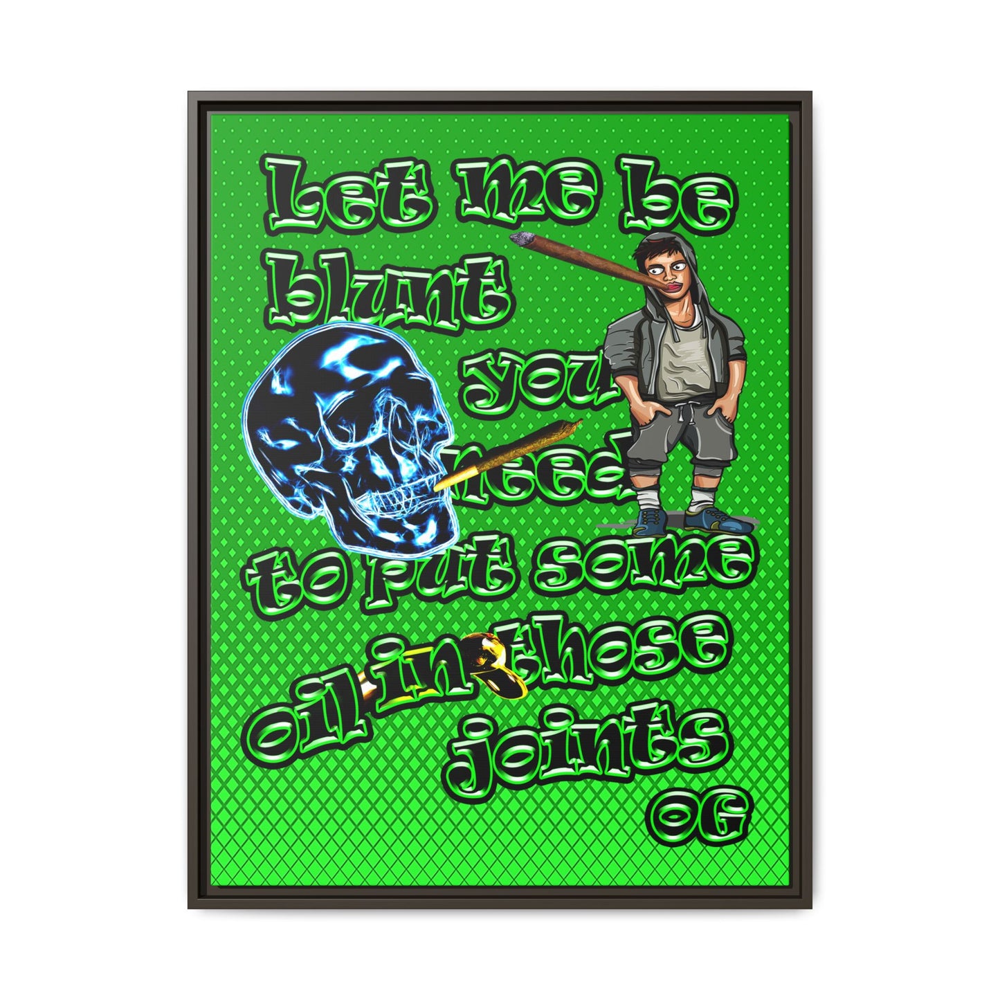 og - framed canvas art (logo green)