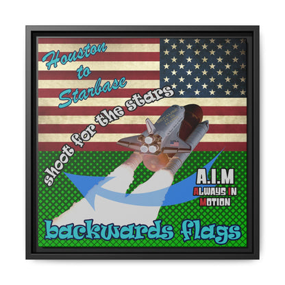 shoot for the stars - framed canvas art (logo green)