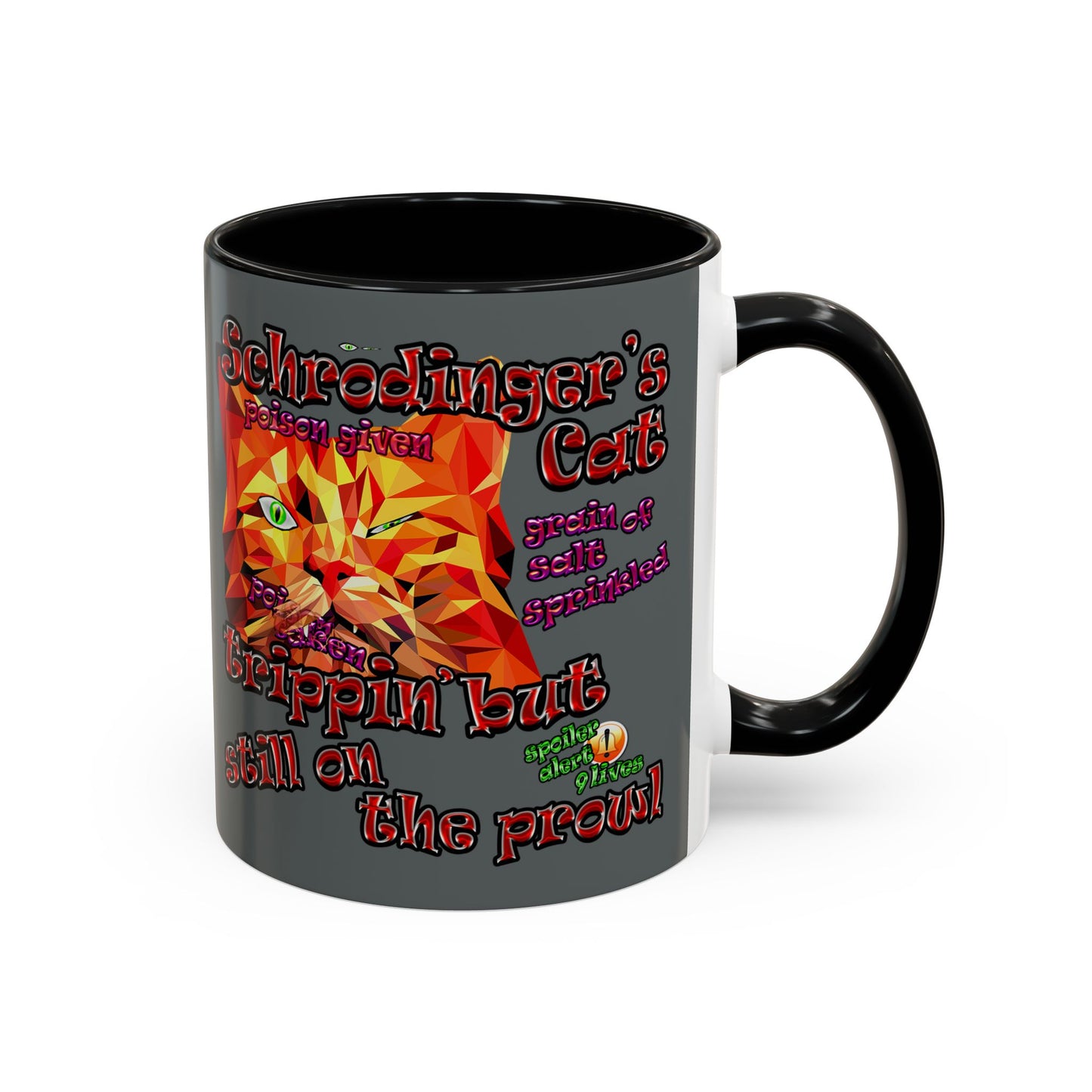 schrodinger's cat - Accent Mug (dark grey)