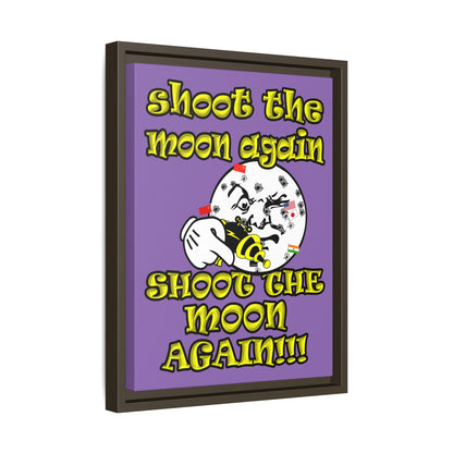shoot the moon again - framed canvas art (light purple)