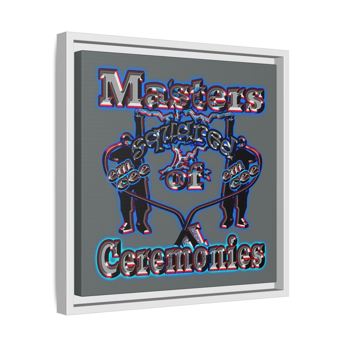 em cee squared - framed canvas art (dark grey)