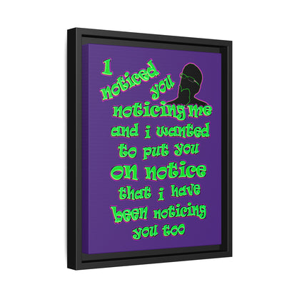 noticed you noticing - framed canvas art (purple)