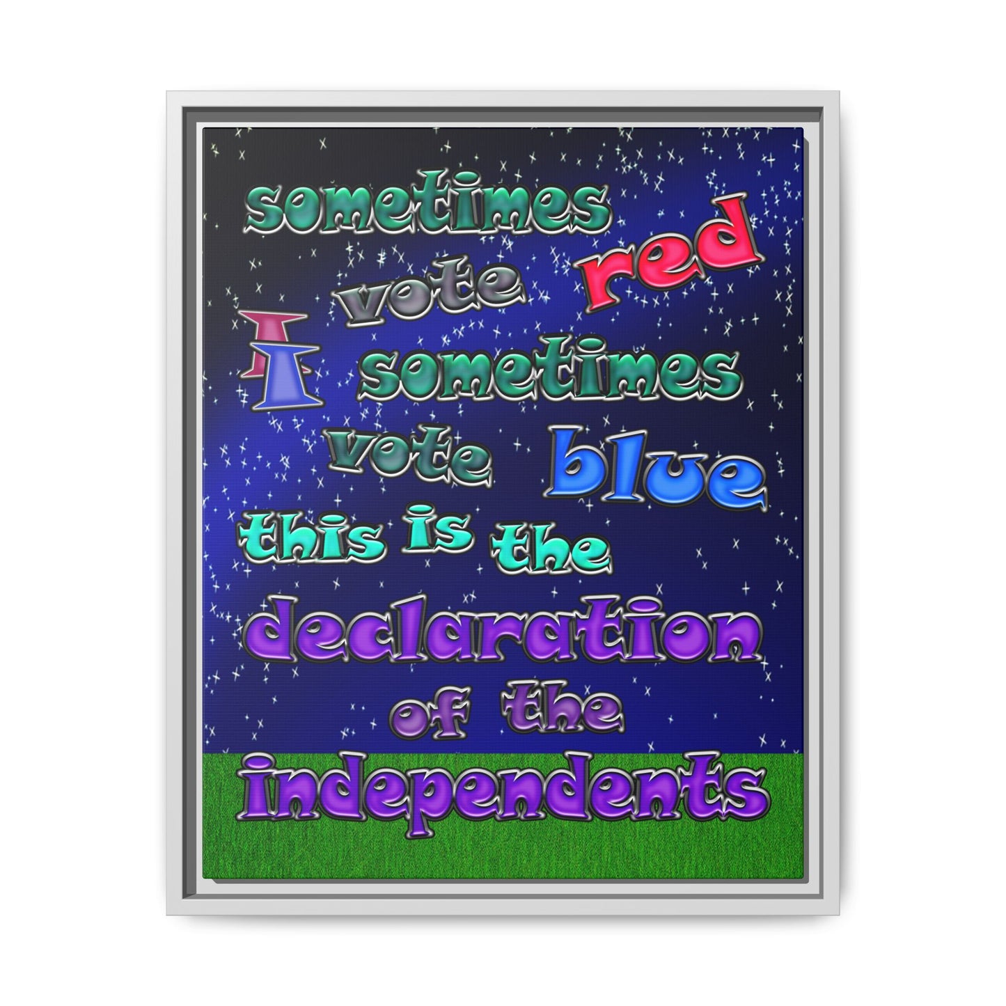 declaration of the independents - framed canvas art ('snoops' background)
