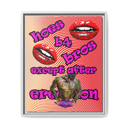 hoes b4 bros - framed canvas art (yellow-orange wave)