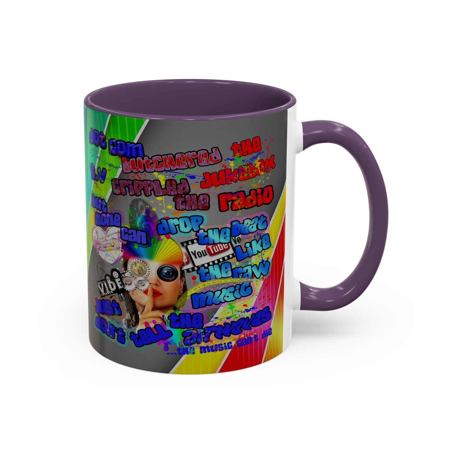 drop the beat - Accent Mug (rainbow split)