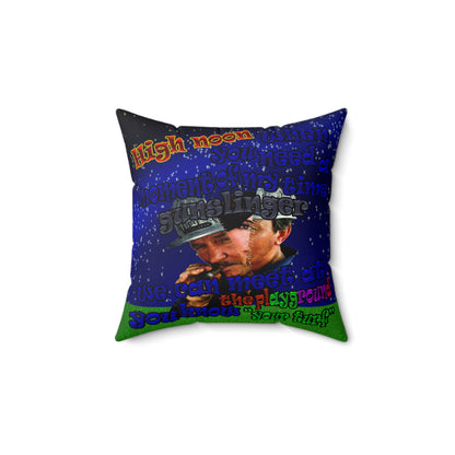 high noon - Faux Suede Square Pillow - ('snoops' background)