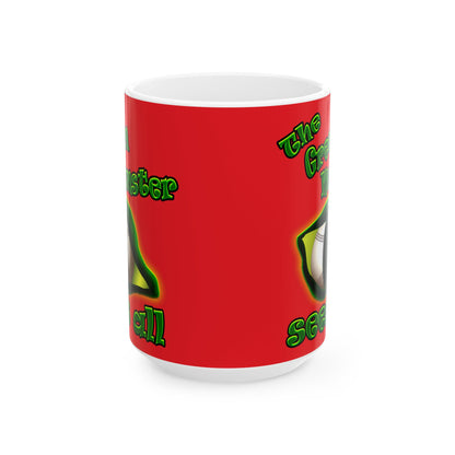 green monster - White Mug (red)