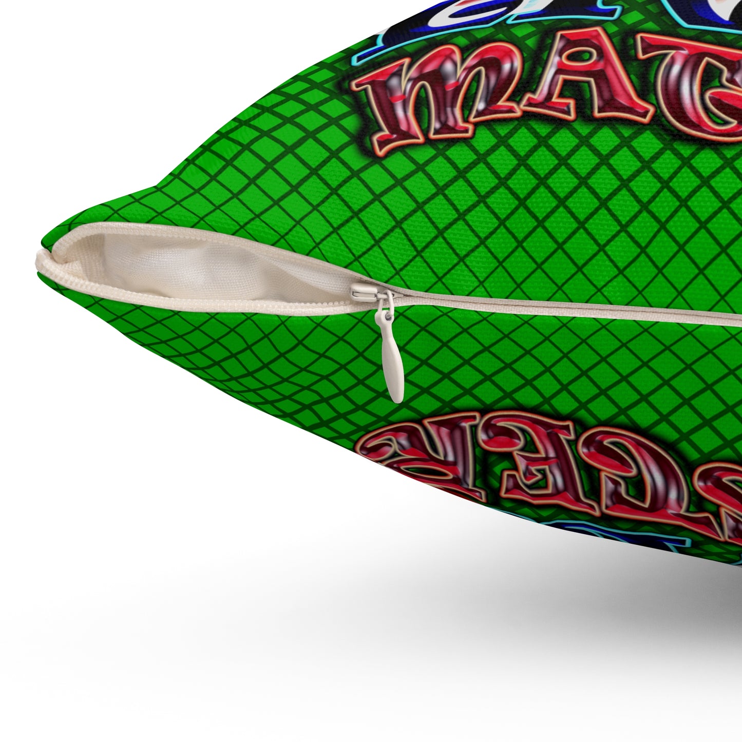 rw&b lives matter - Spun Polyester Square Pillow - (logo green)