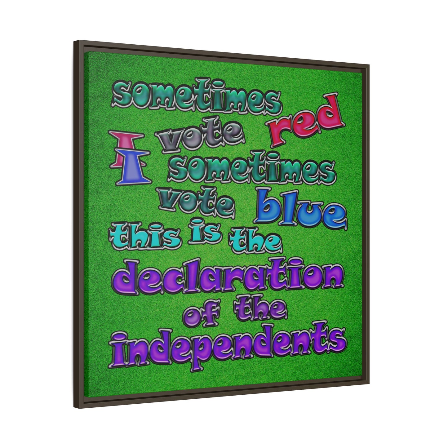 declaration of the independents - framed canvas art (green turf)