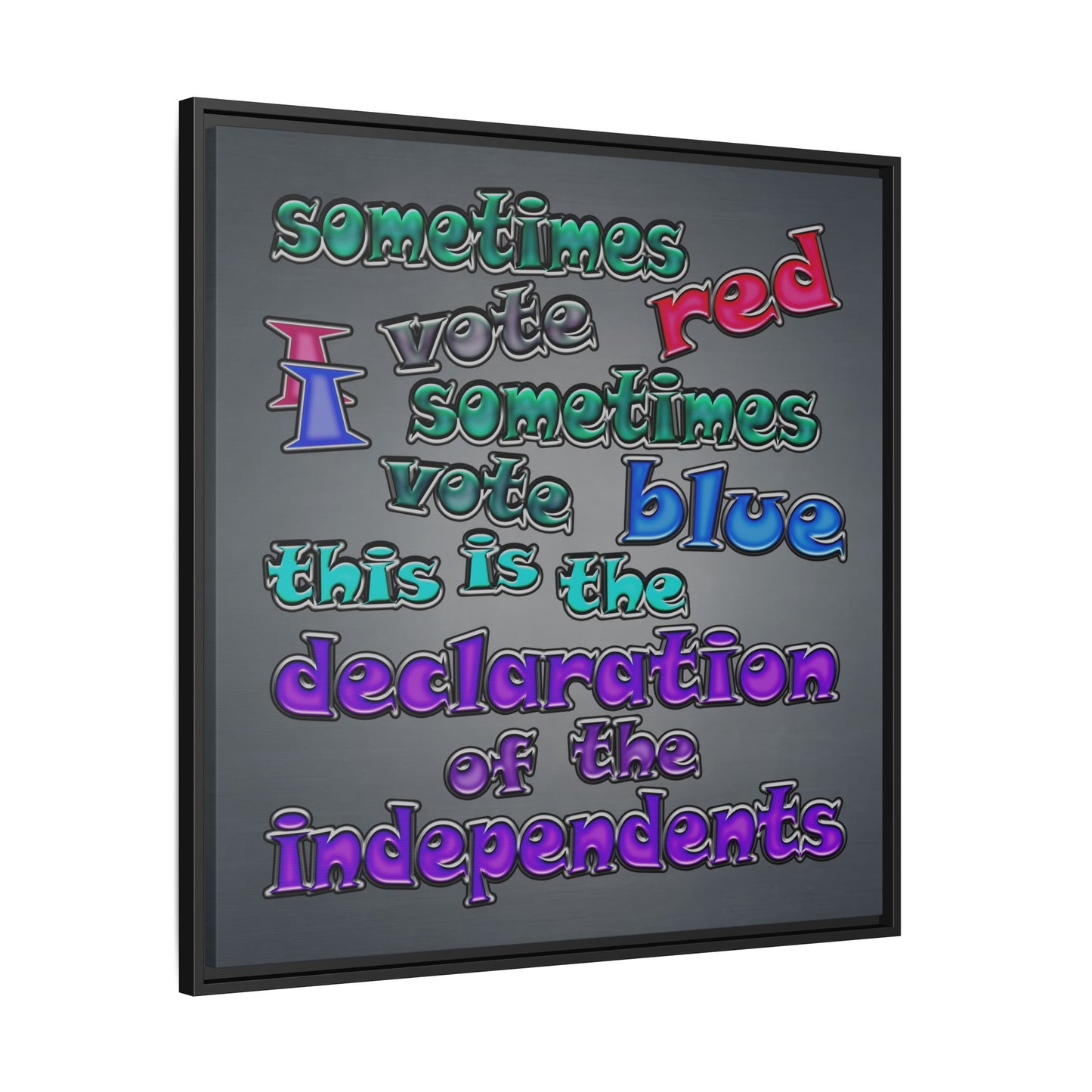 declaration of the independents - framed canvas art (grey-light grey)