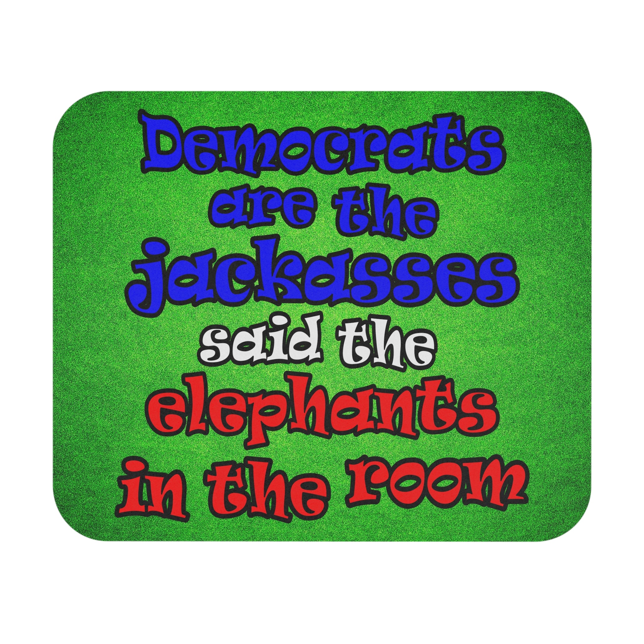 donkeys and elephants - Mouse Pad (Rectangle) (green turf)