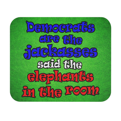 donkeys and elephants - Mouse Pad (Rectangle) (green turf)