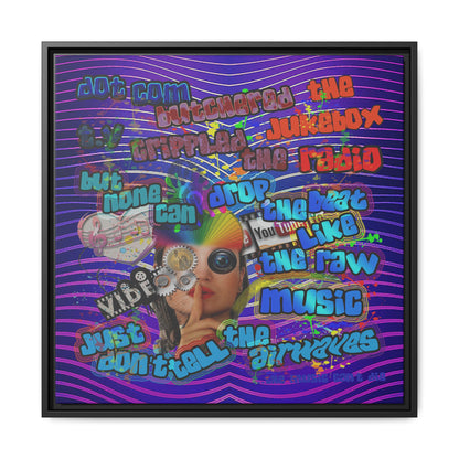 drop the beat - framed canvas art (purple wave)
