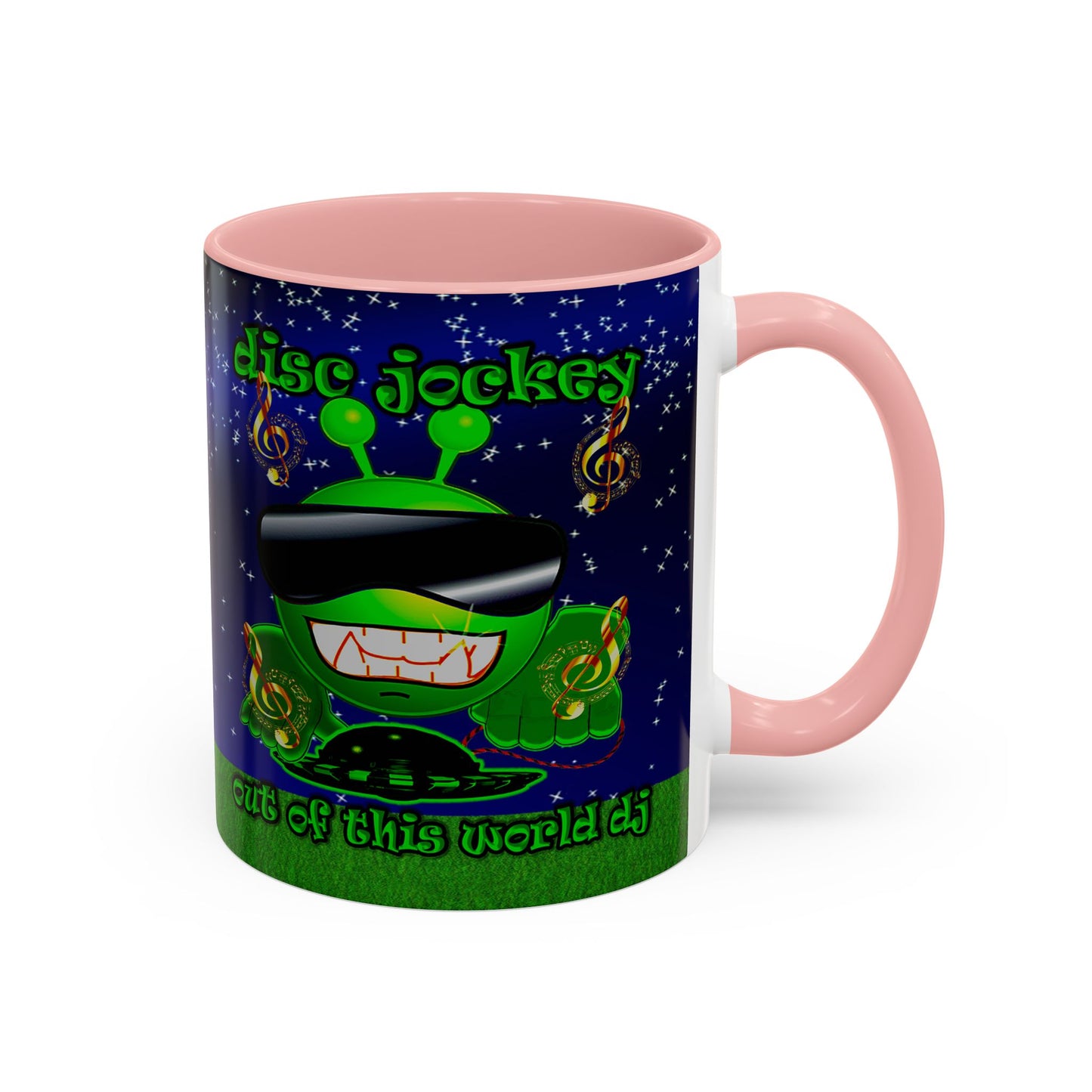 disc jockey - Accent Mug ('snoops' background)