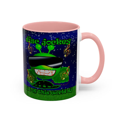 disc jockey - Accent Mug ('snoops' background)