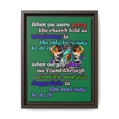 doggystyle - framed canvas art (dark green)