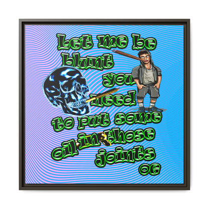 og - framed canvas art (light blue-purple wave)