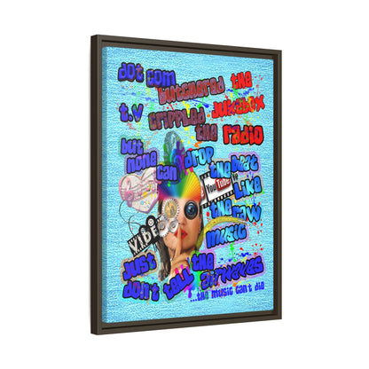 drop the beat - framed canvas art (faded blue)