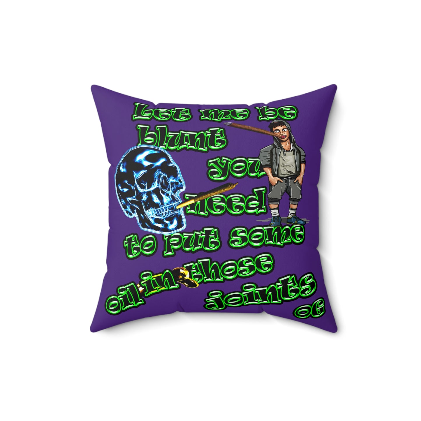 og - Spun Polyester Square Pillow - (purple)