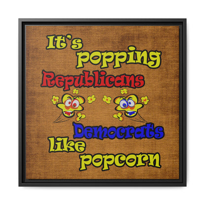 popping like popcorn - framed canvas art (brown papyrus)