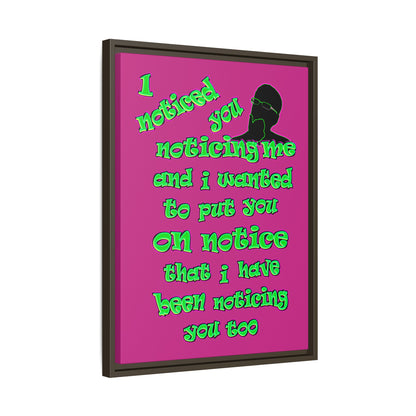 noticed you noticing - framed canvas art (pink)