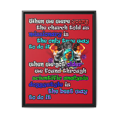 doggystyle - framed canvas art (dark red)