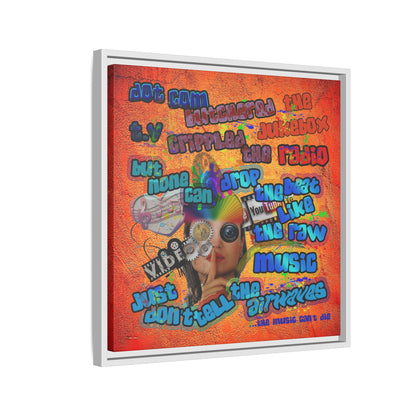 drop the beat - framed canvas art (burnt orange)