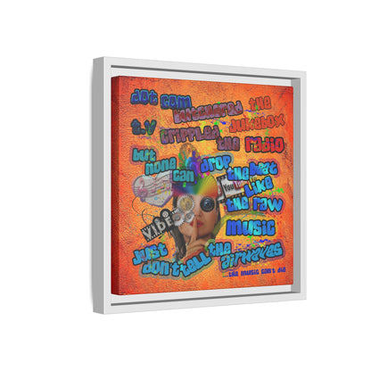 drop the beat - framed canvas art (burnt orange)