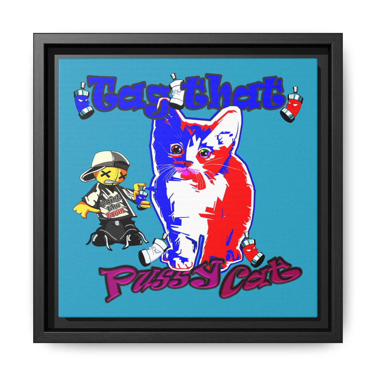 tag that - framed canvas art (turquoise)