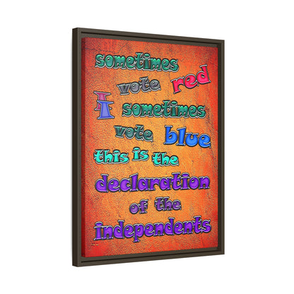 declaration of the independents - framed canvas art (burnt orange)