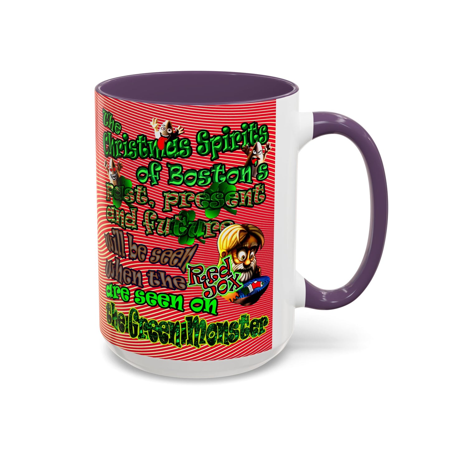 christmas spirits of boston - Accent Mug (yellow-orange wave)