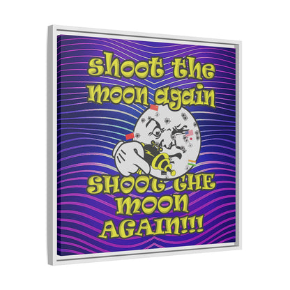 shoot the moon again - framed canvas art (purple wave)