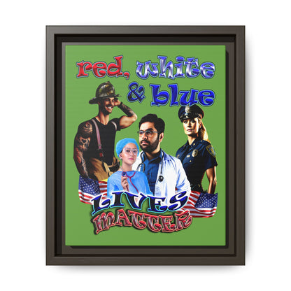 rw&b lives matter - framed canvas art (green)