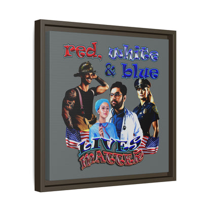 rw&b lives matter - framed canvas art (dark grey)
