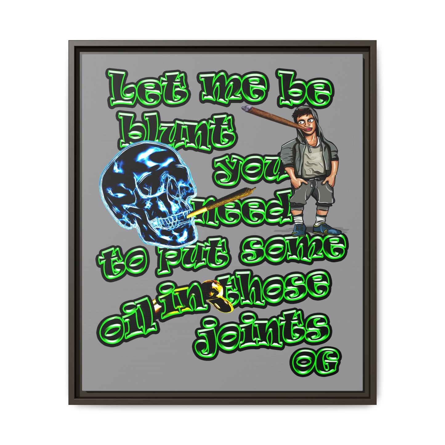 og - framed canvas art (grey)