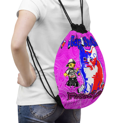 tag that - Drawstring Bag (pink swirl)